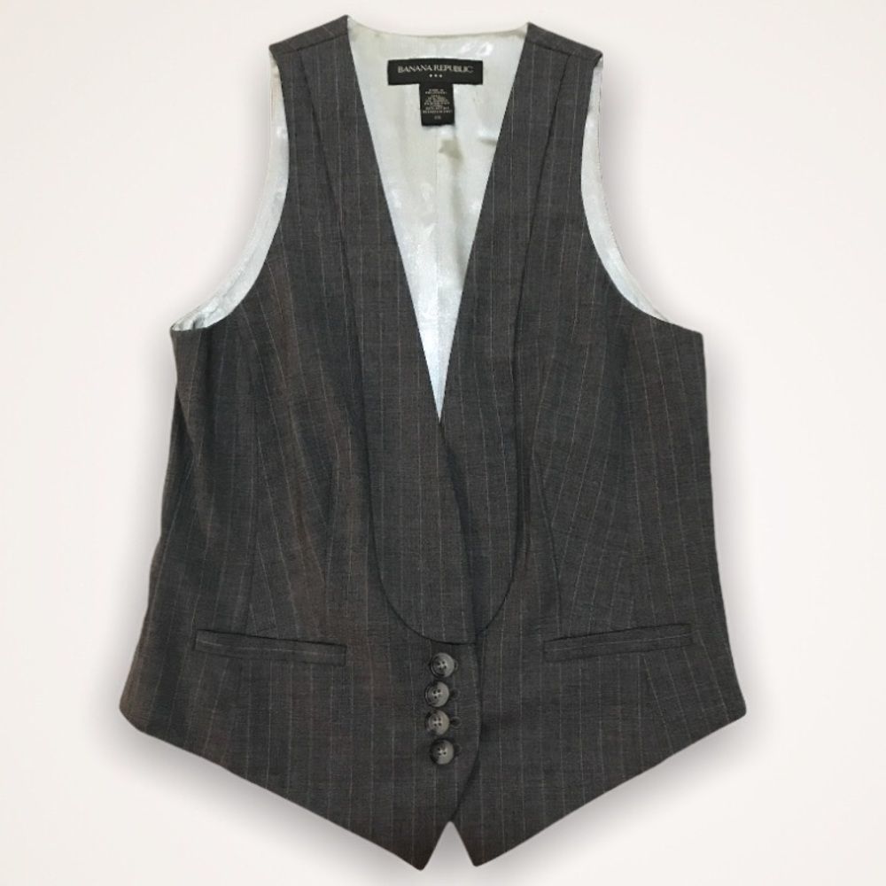 BANANA REPUBLIC Wool Blend Pinstripe Vest